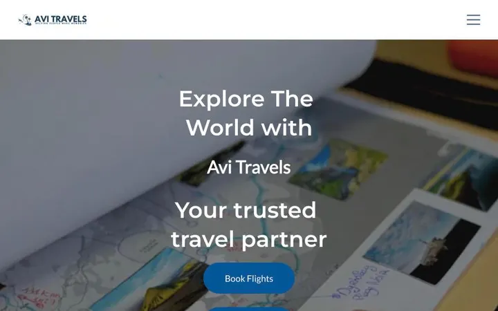 Avi Travels NZ website homepage